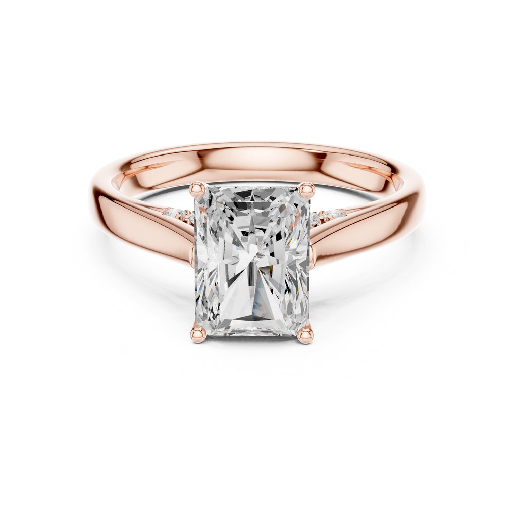 The Tapered Classic Solitaire 2ct Rose Gold Radiant