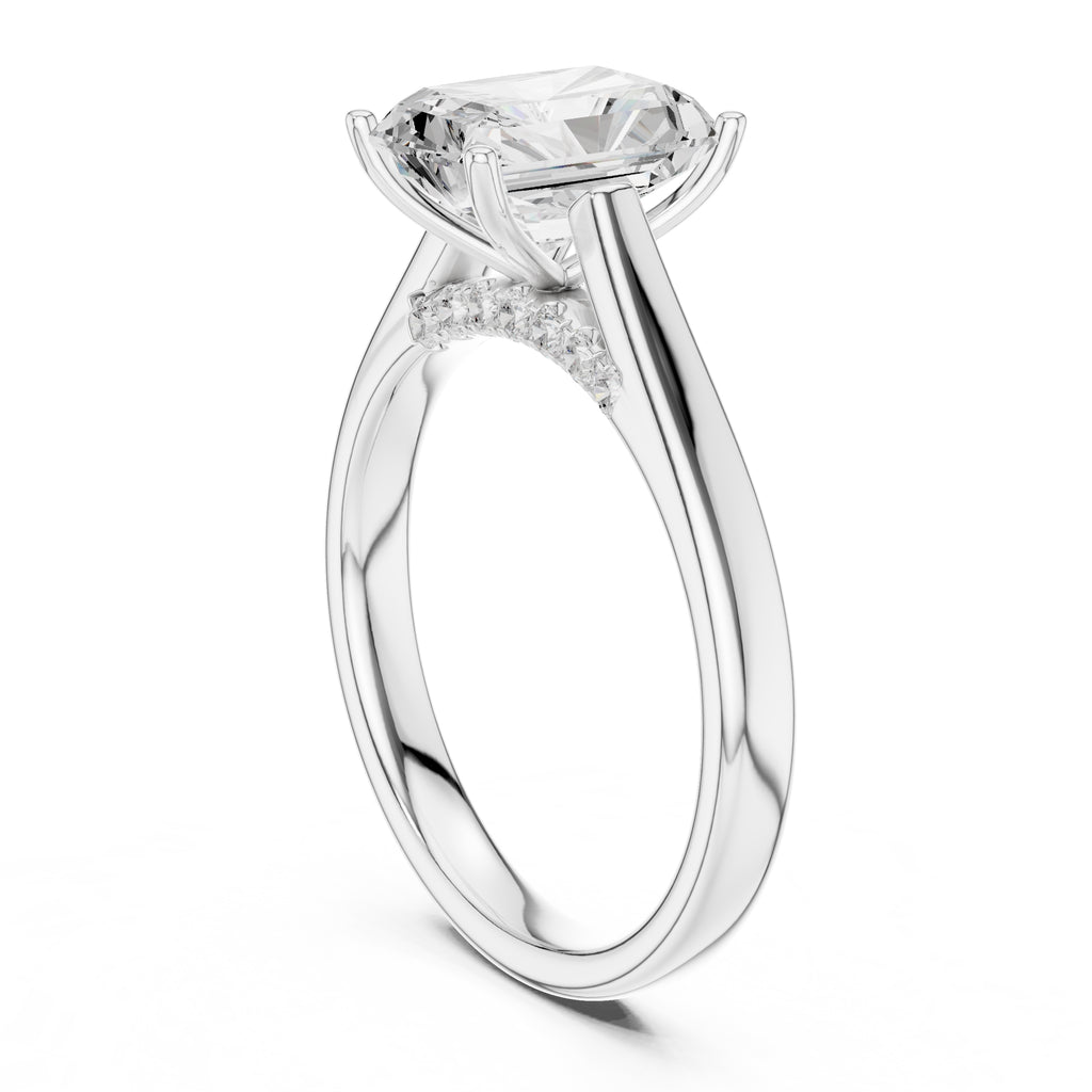 The Tapered Classic Solitaire 2ct White Gold Radiant