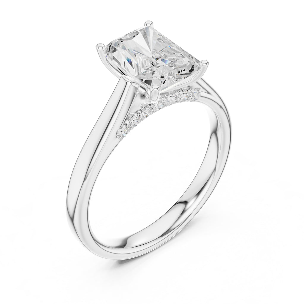 The Tapered Classic Solitaire 2ct White Gold Radiant