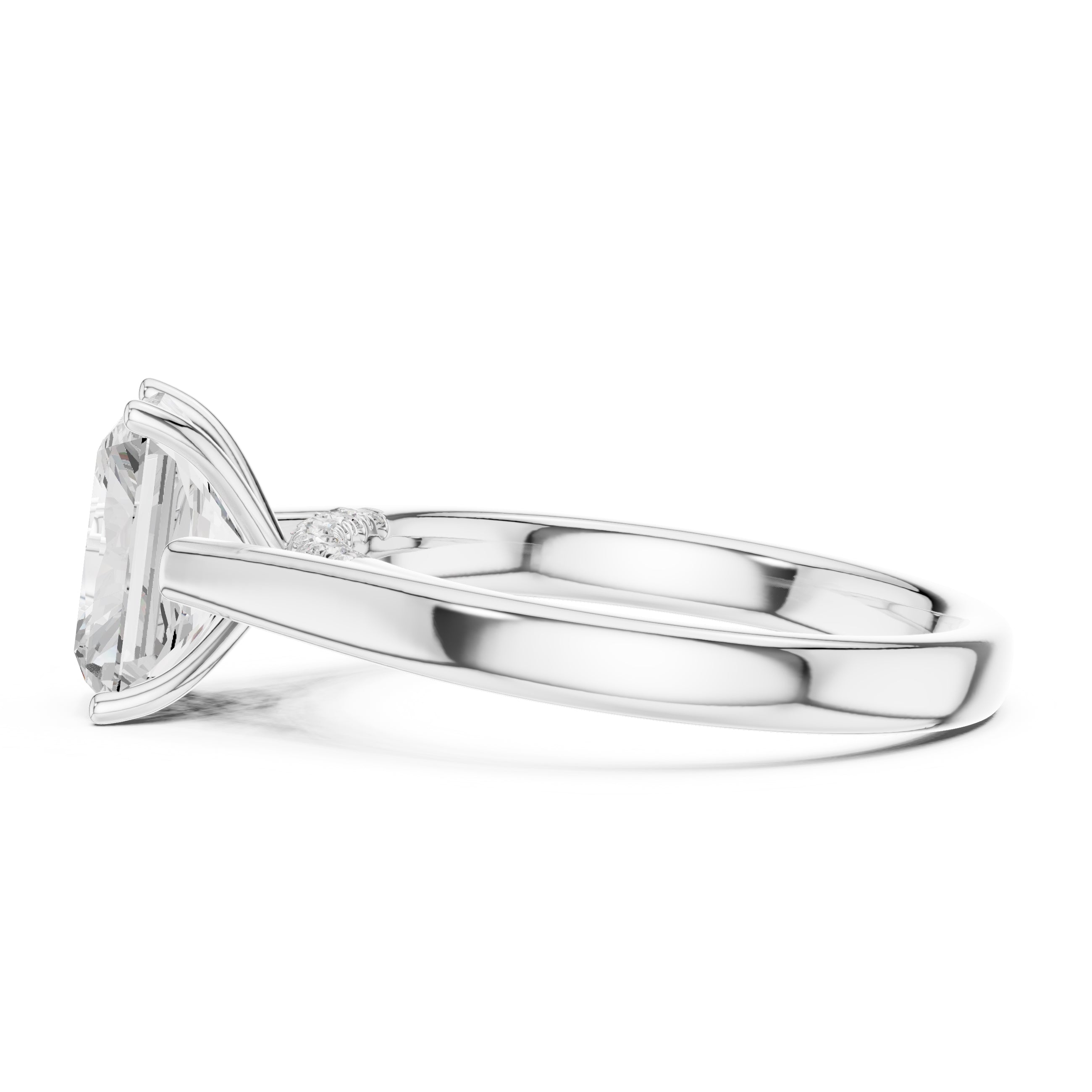 The Tapered Classic Solitaire 2ct White Gold Radiant