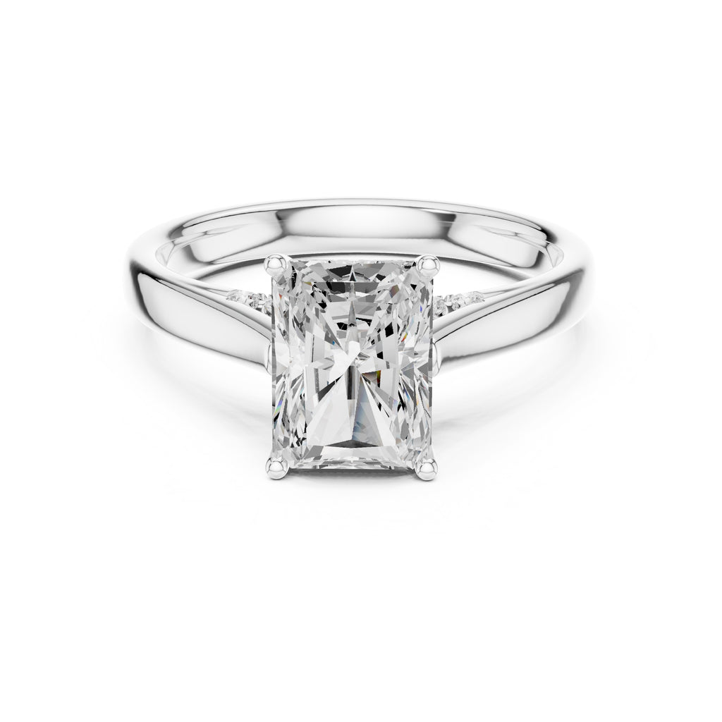 The Tapered Classic Solitaire 2ct White Gold Radiant