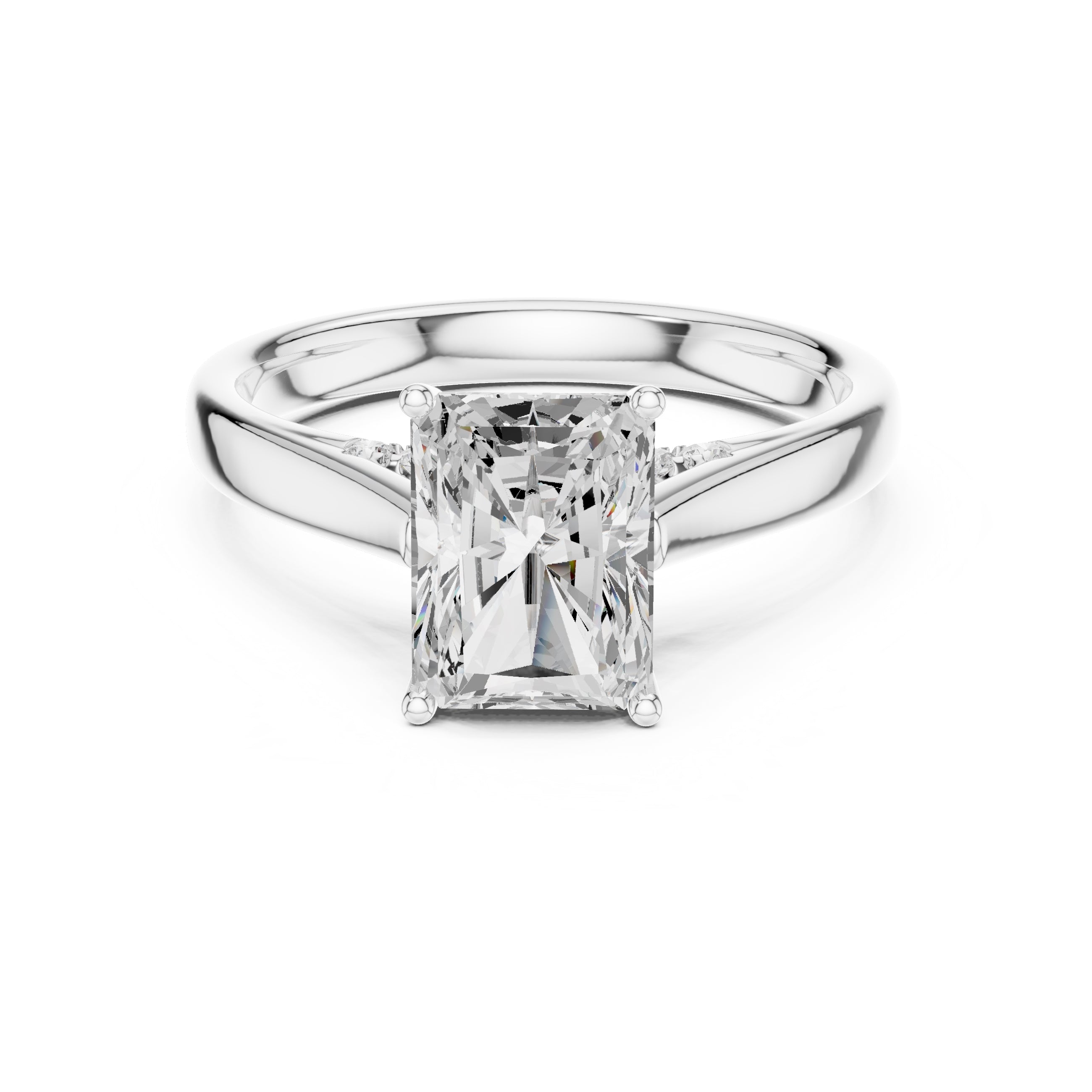 The Tapered Classic Solitaire 2ct White Gold Radiant