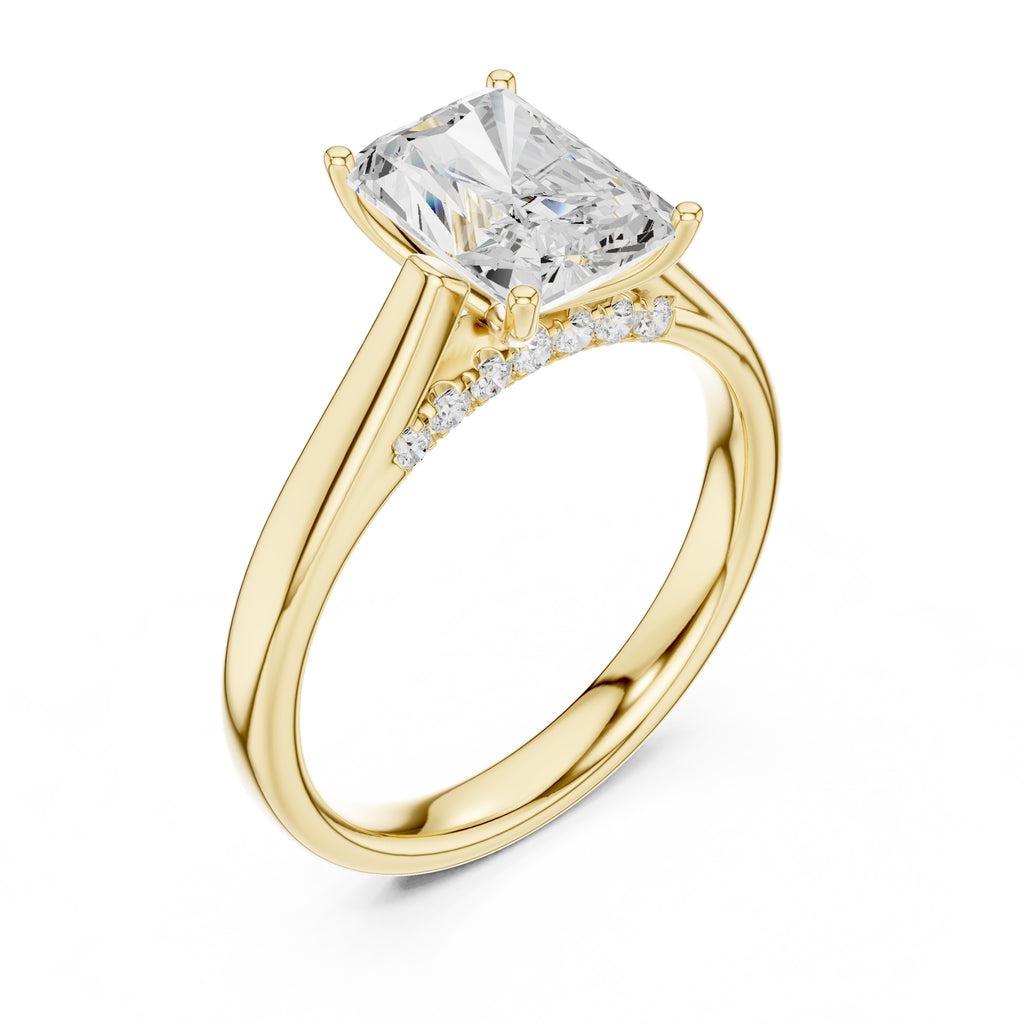 The Tapered Classic Solitaire 2ct Yellow Gold Radiant