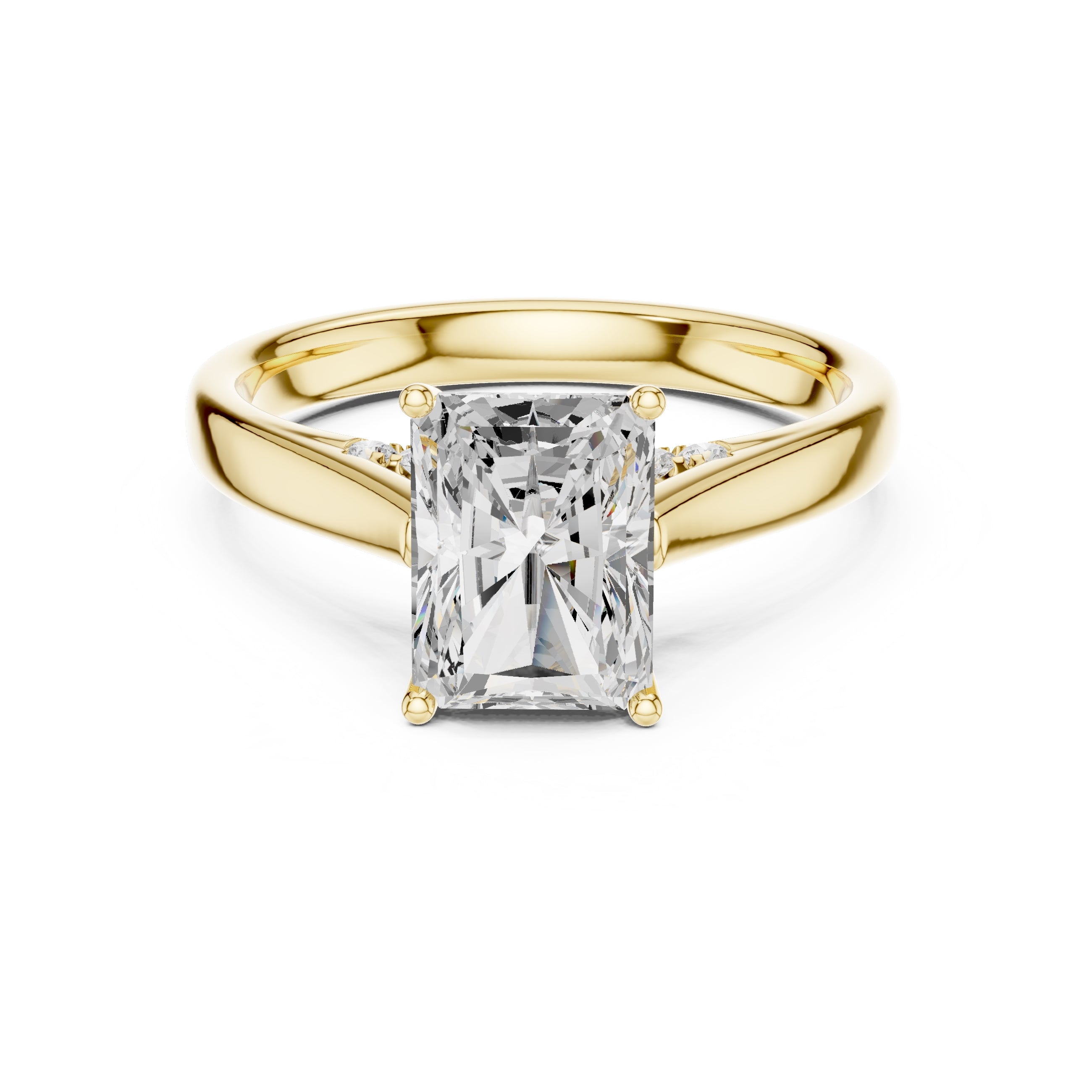 The Tapered Classic Solitaire 2ct Yellow Gold Radiant