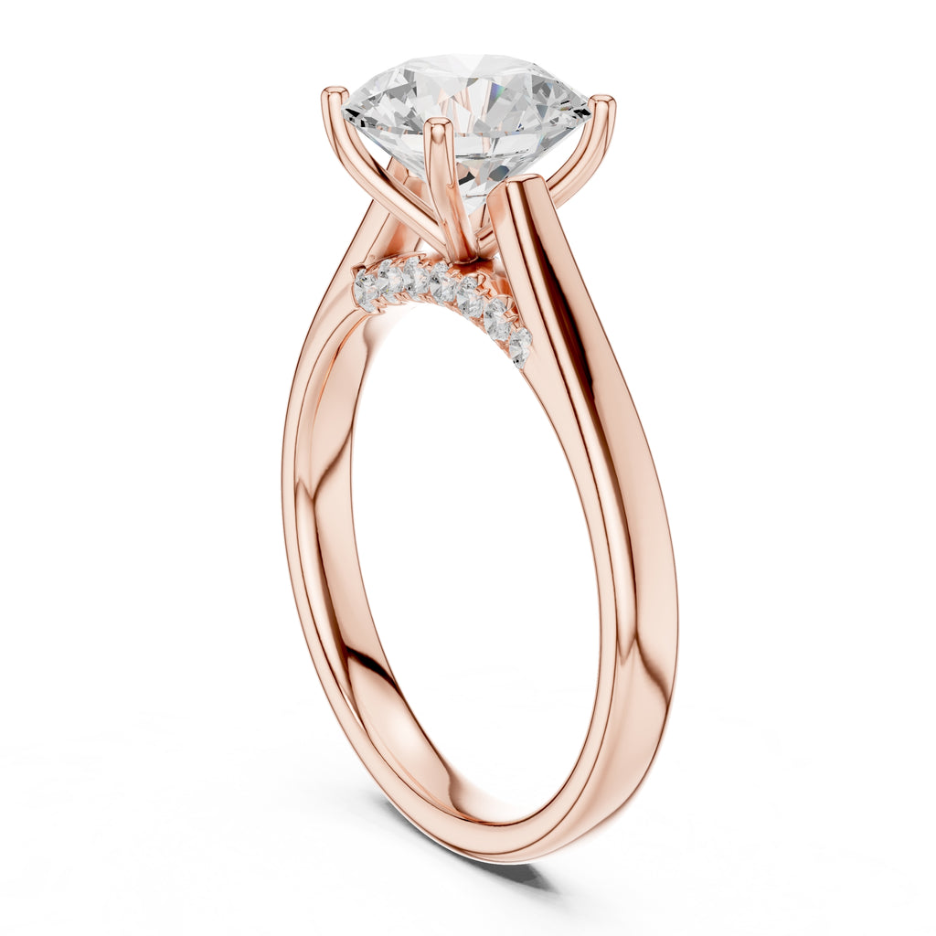 The Tapered Classic Solitaire 2ct Rose Gold Round