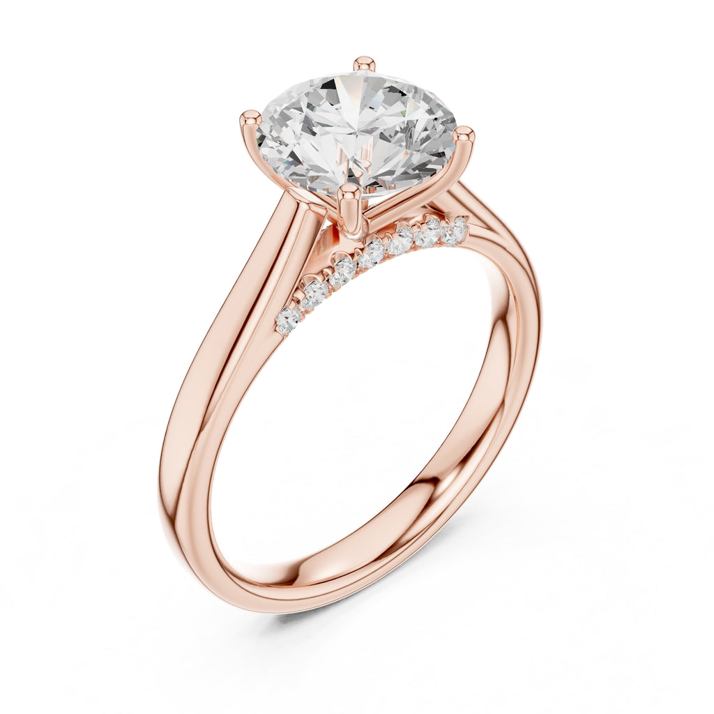 The Tapered Classic Solitaire 2ct Rose Gold Round