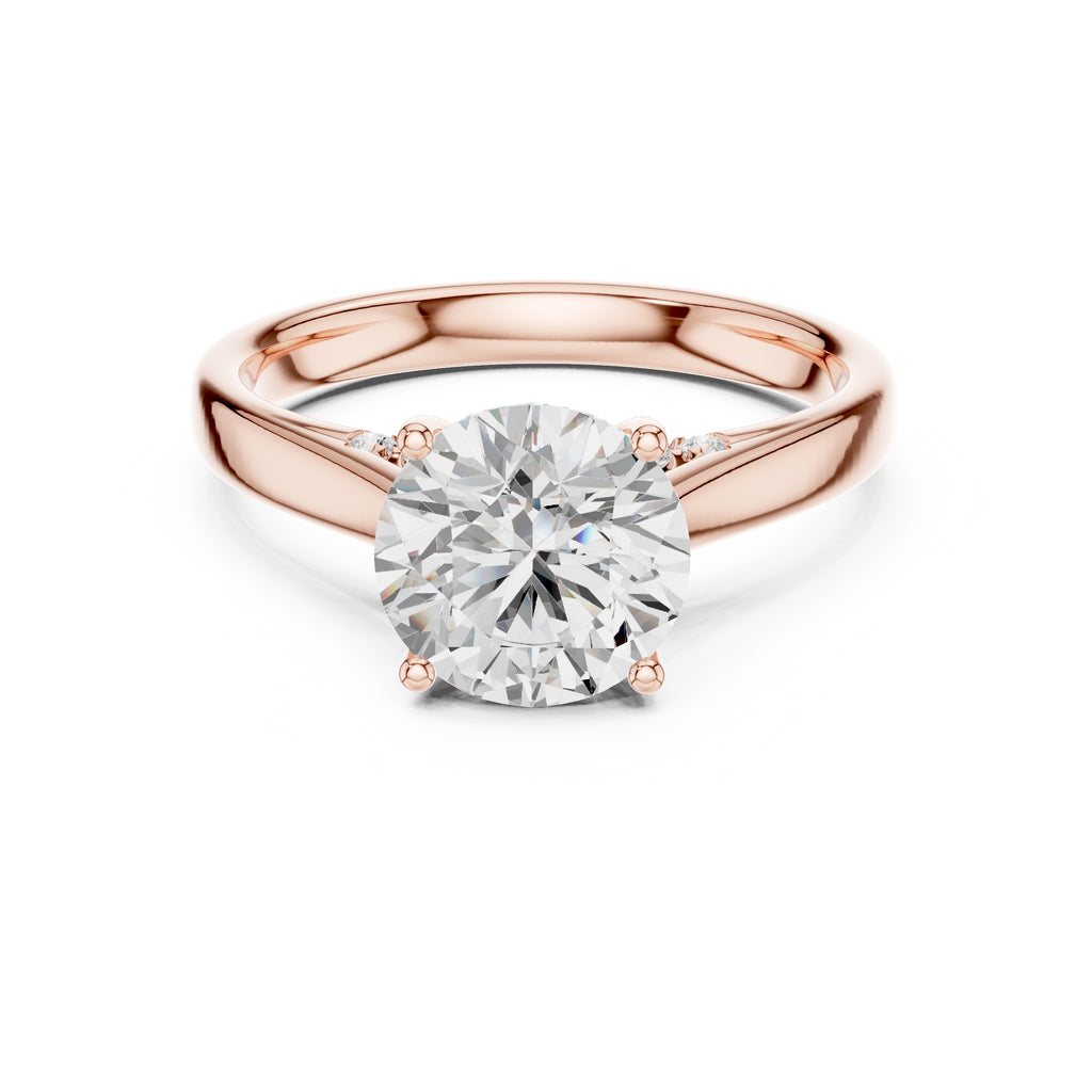 The Tapered Classic Solitaire 2ct Rose Gold Round