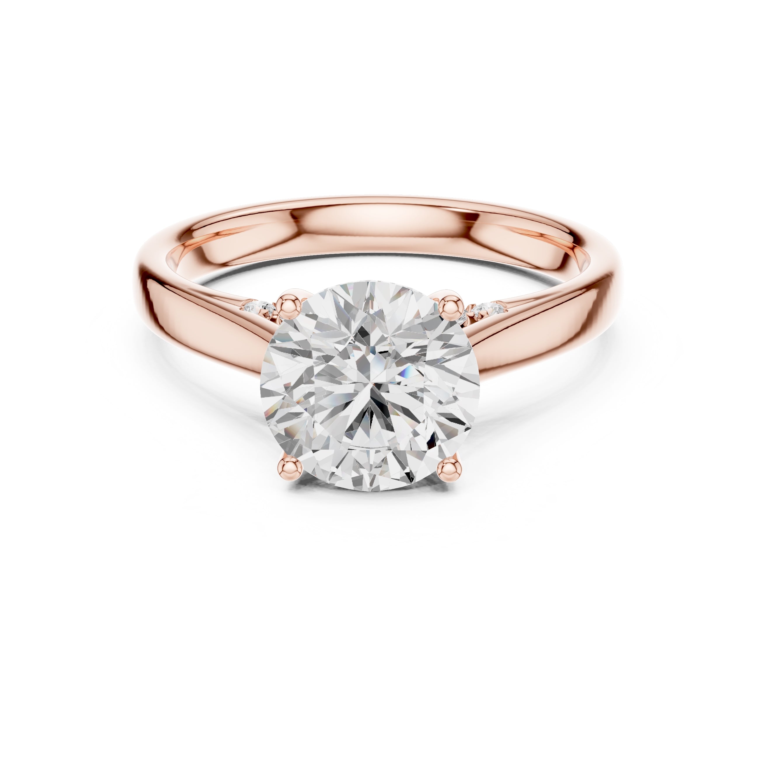 The Tapered Classic Solitaire 2ct Rose Gold Round
