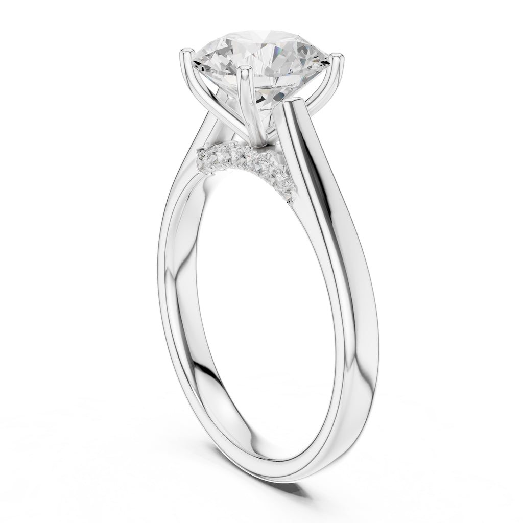The Tapered Classic Solitaire 2ct White Gold Round