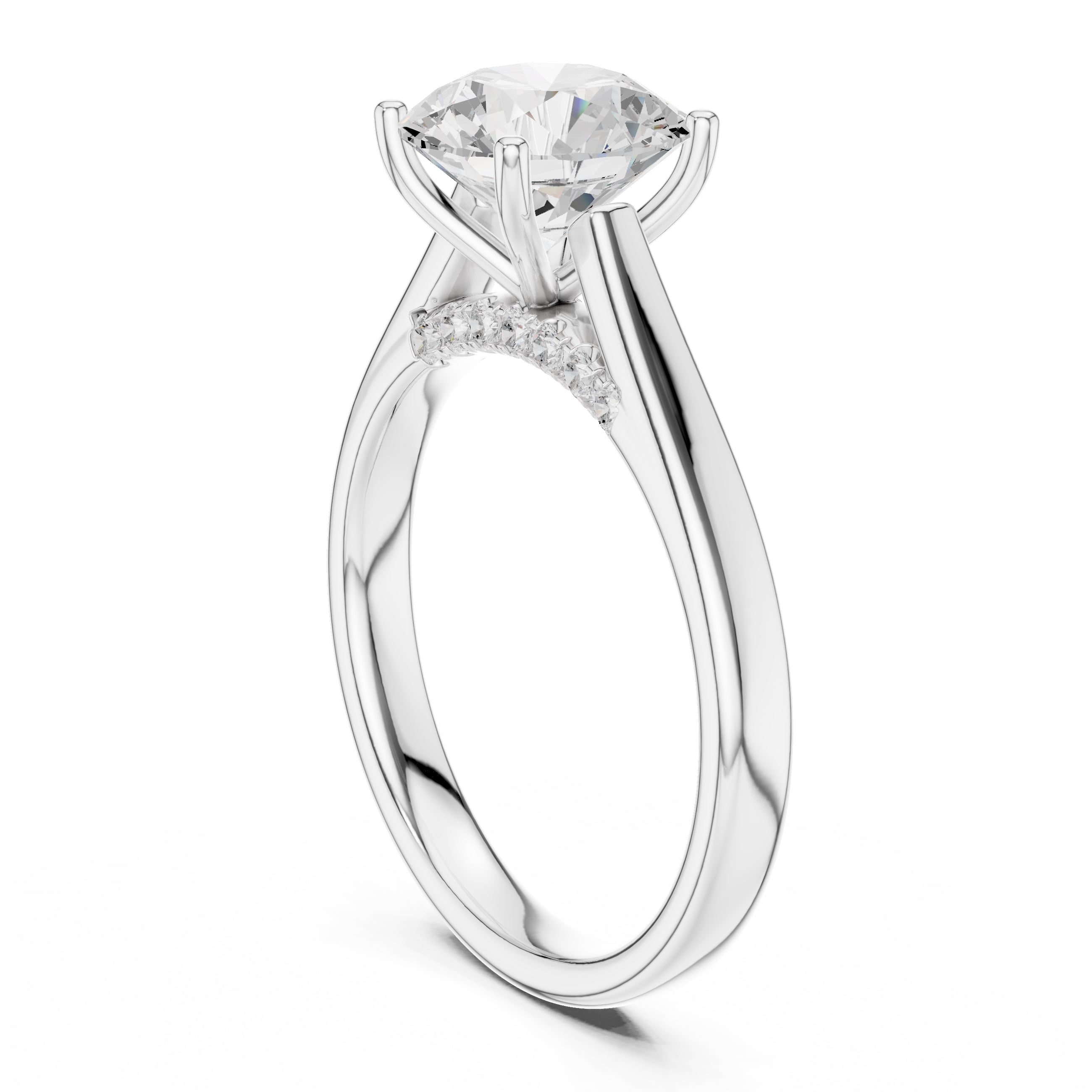 The Tapered Classic Solitaire 2ct White Gold Round