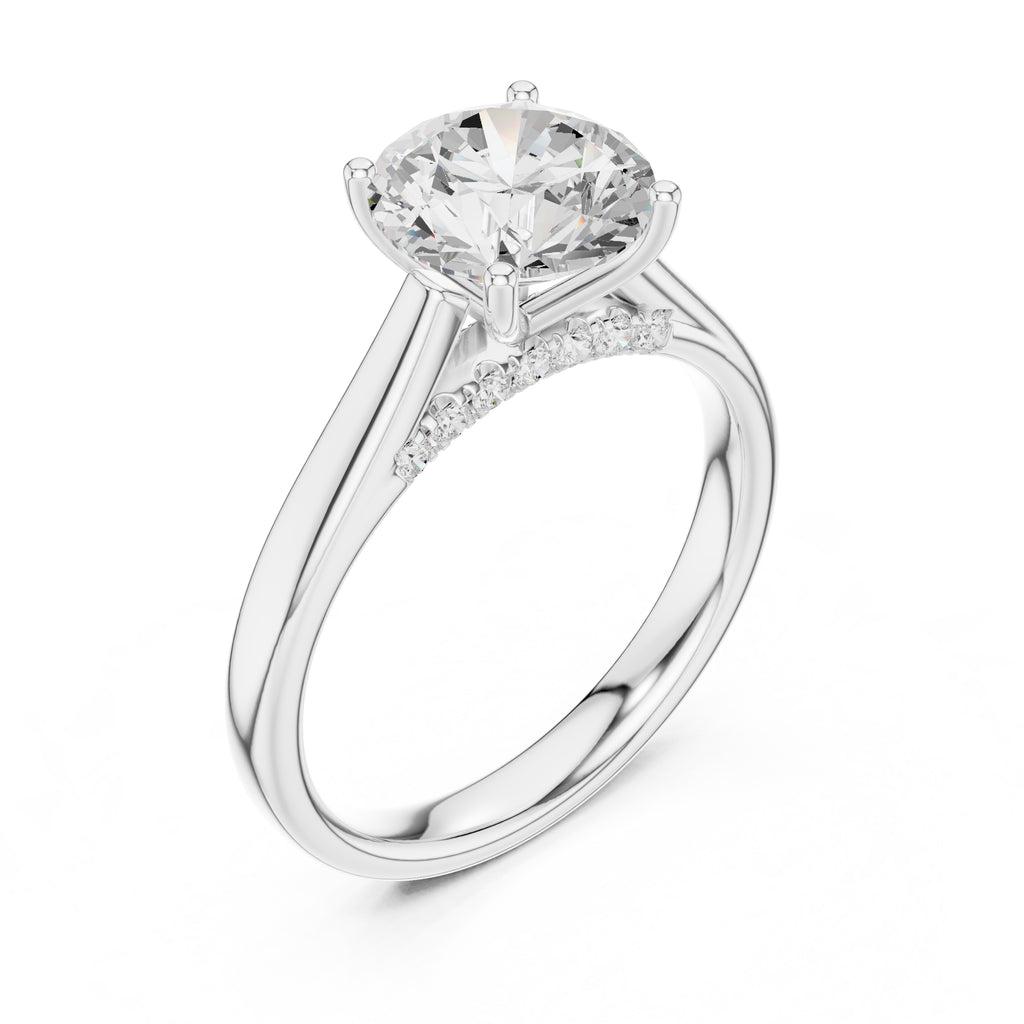 The Tapered Classic Solitaire 2ct White Gold Round
