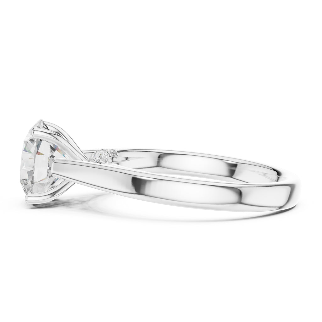 The Tapered Classic Solitaire 2ct White Gold Round