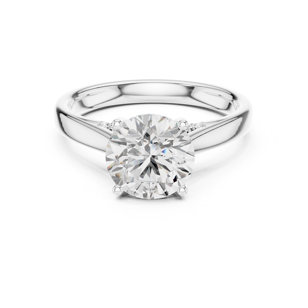 The Tapered Classic Solitaire 2ct White Gold Round