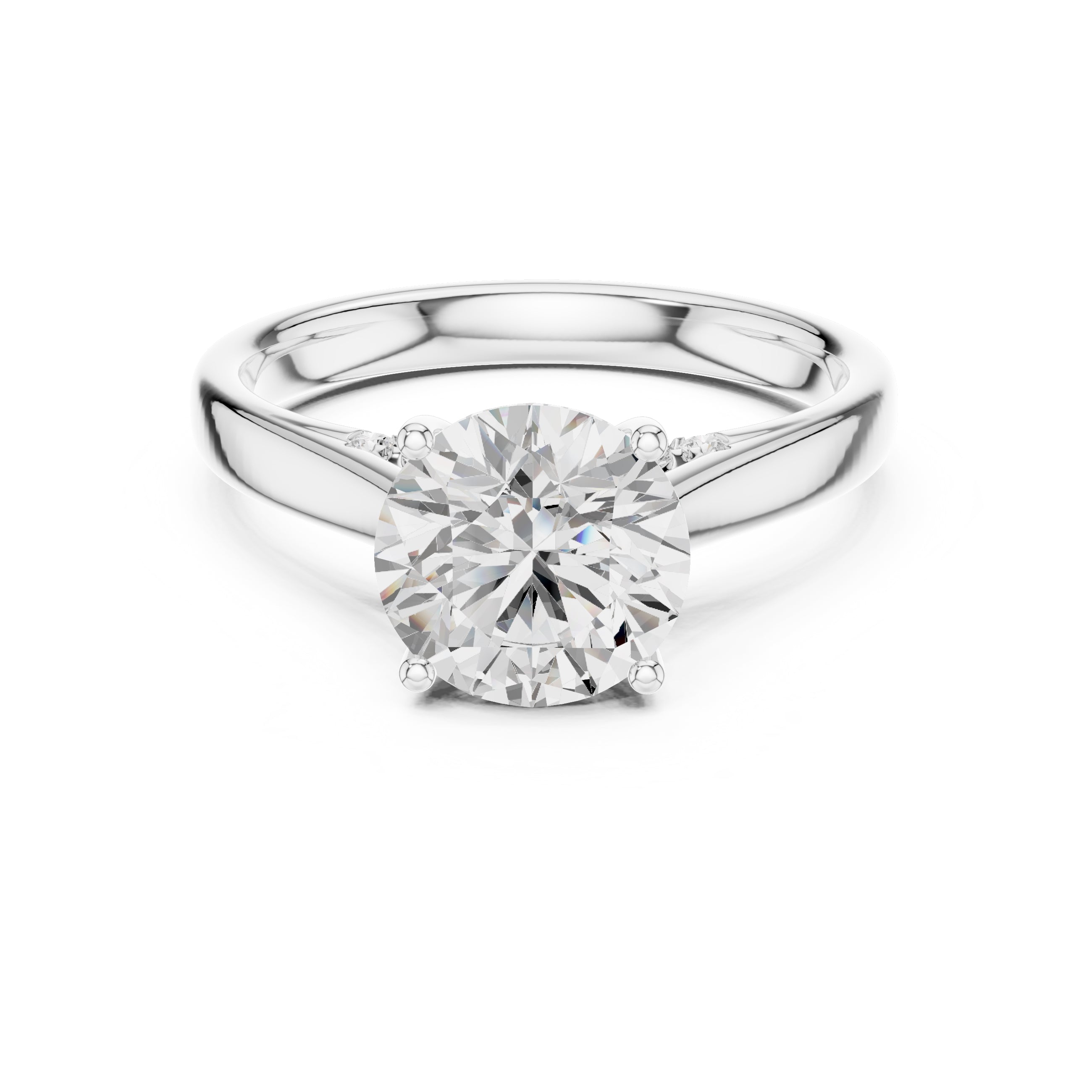 The Tapered Classic Solitaire 2ct White Gold Round