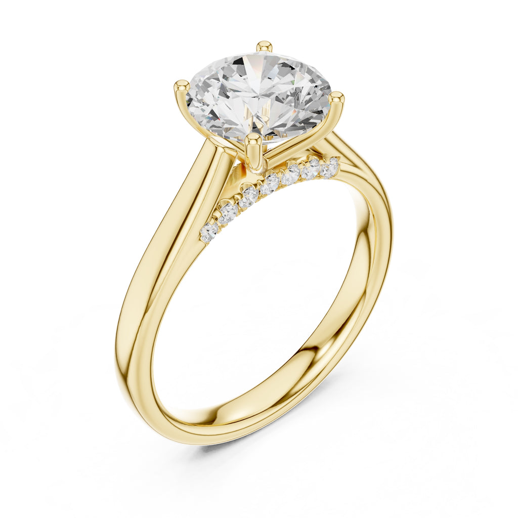 The Tapered Classic Solitaire 2ct Yellow Gold Round
