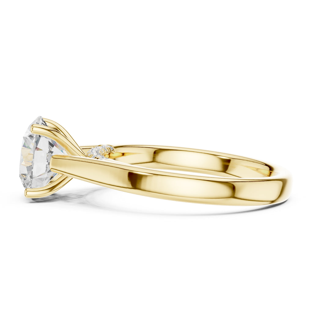 The Tapered Classic Solitaire 2ct Yellow Gold Round