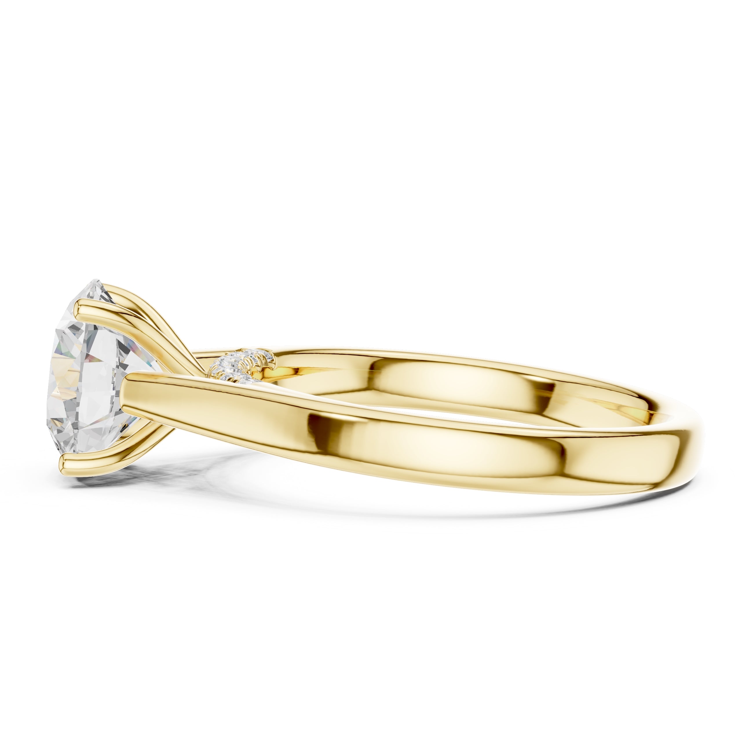 The Tapered Classic Solitaire 2ct Yellow Gold Round