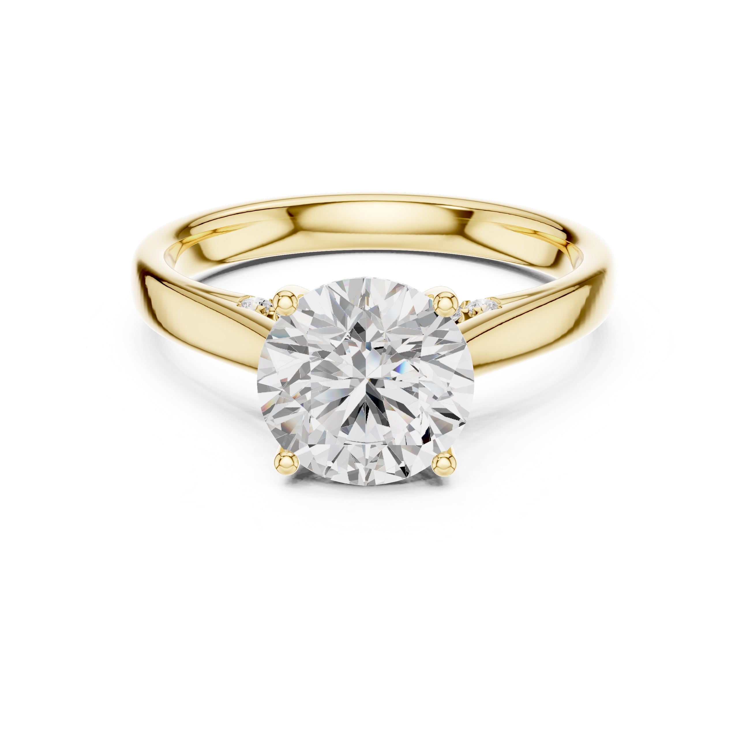 The Tapered Classic Solitaire 2ct Yellow Gold Round