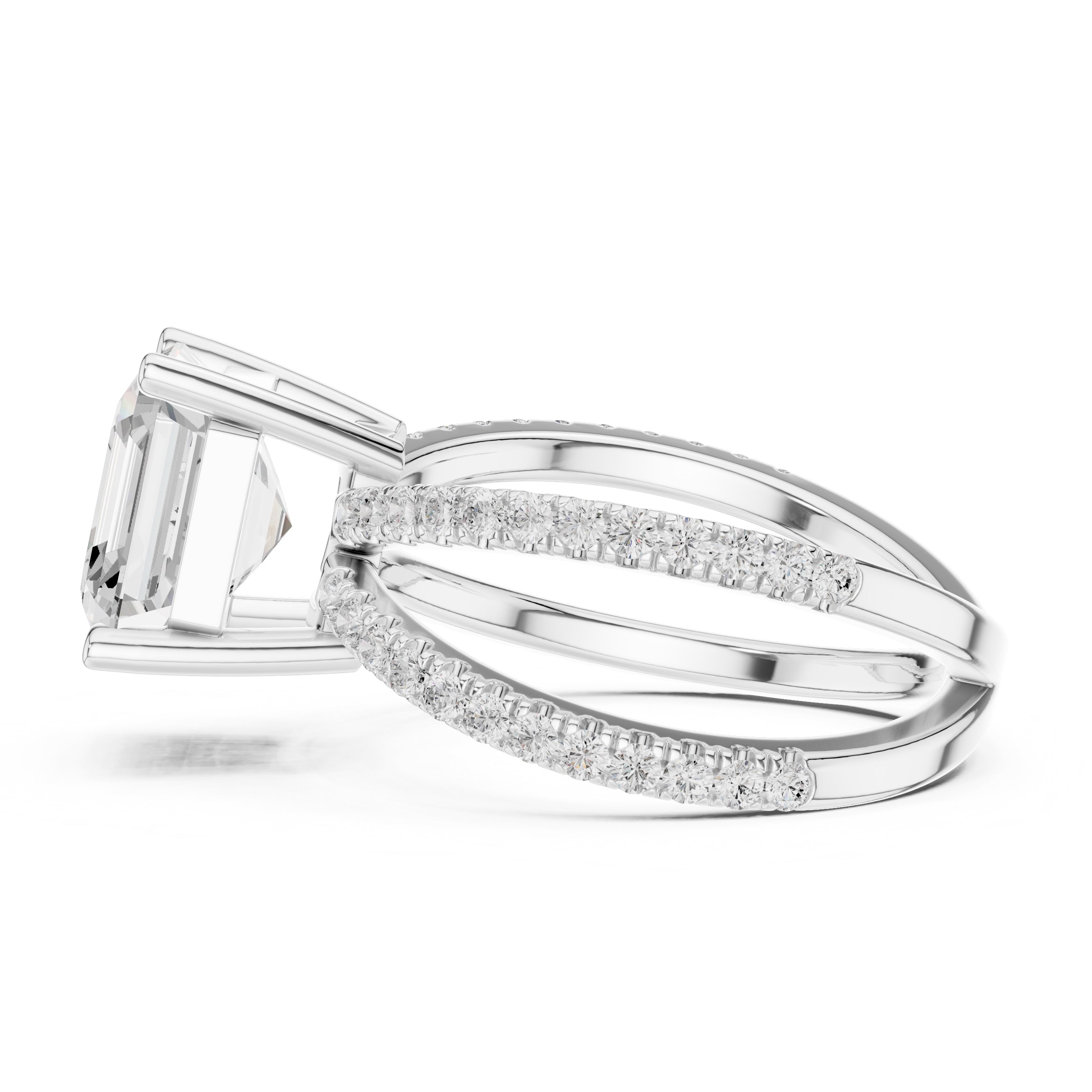 The Entwined Embrace Ring 2.5ct White Gold Asscher