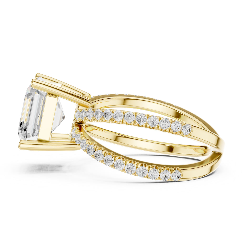The Entwined Embrace Ring 2.5ct Yellow Gold Asscher