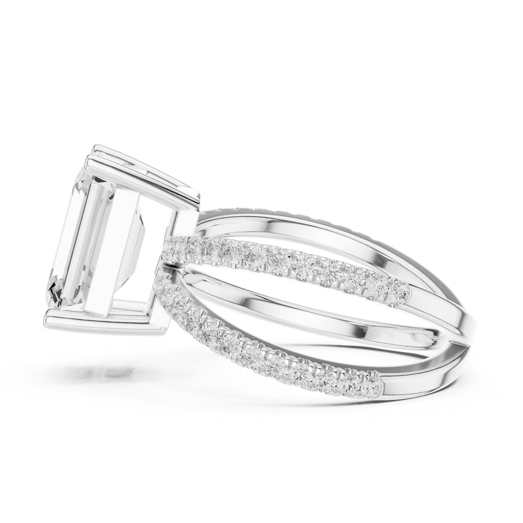 The Entwined Embrace Ring 2.5ct White Gold Emerald