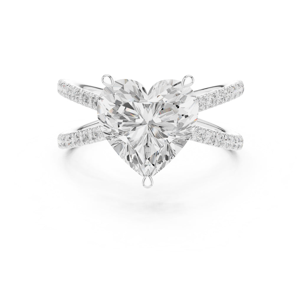 The Entwined Embrace Ring 2.5ct White Gold Heart