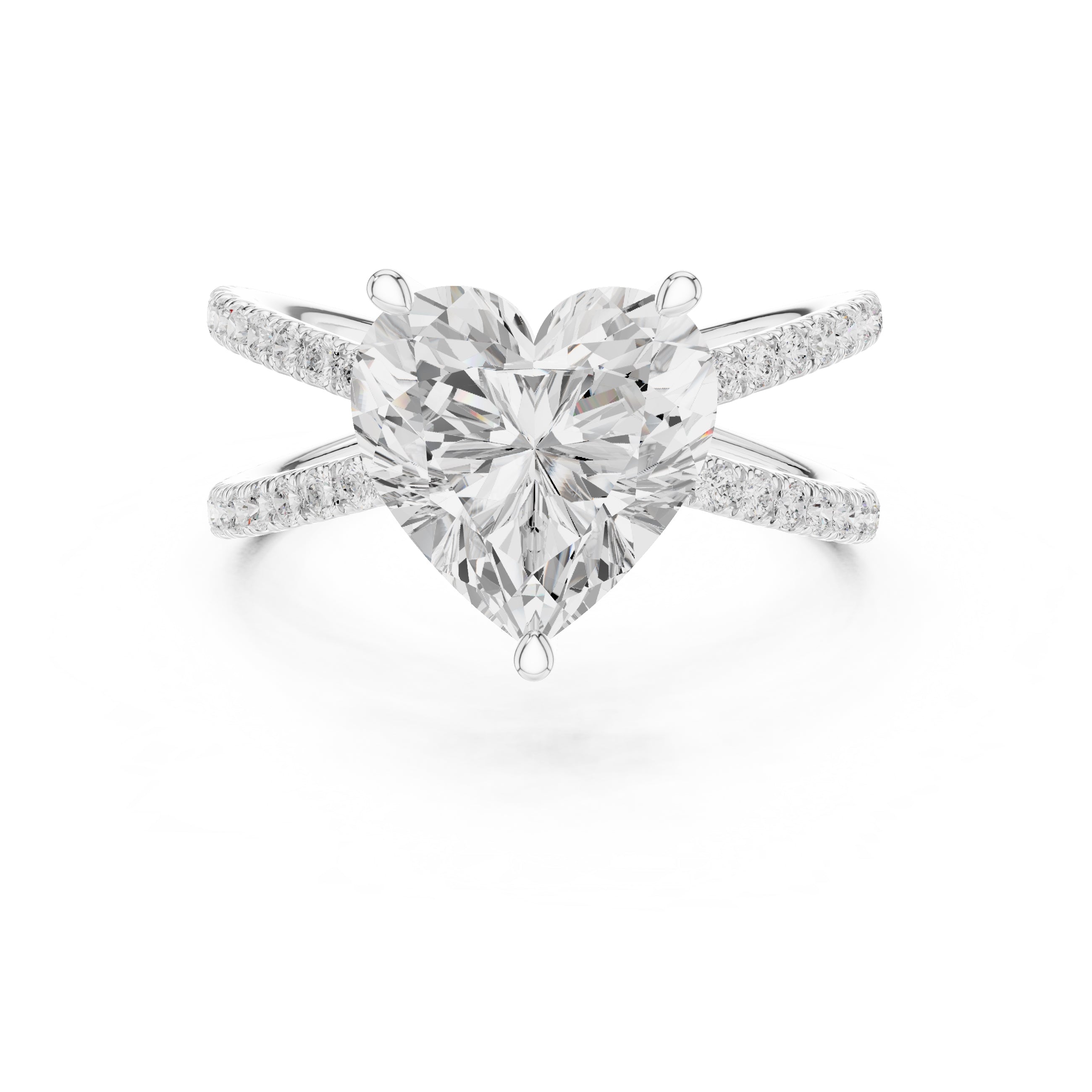 The Entwined Embrace Ring 2.5ct White Gold Heart