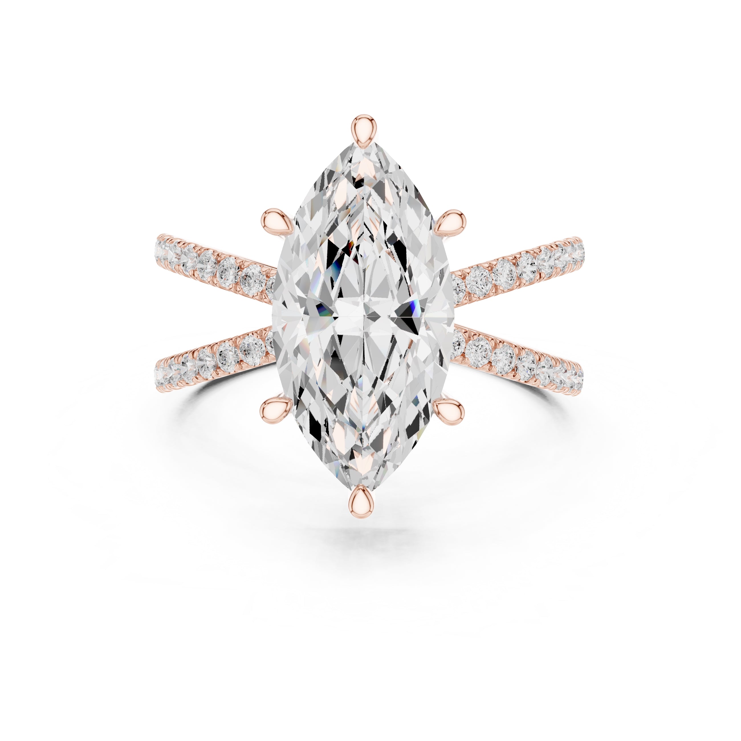 The Entwined Embrace Ring 2.5ct Rose Gold Marquise