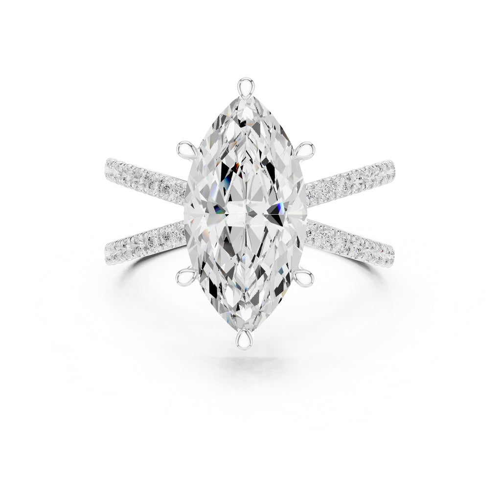 The Entwined Embrace Ring 2.5ct White Gold Marquise