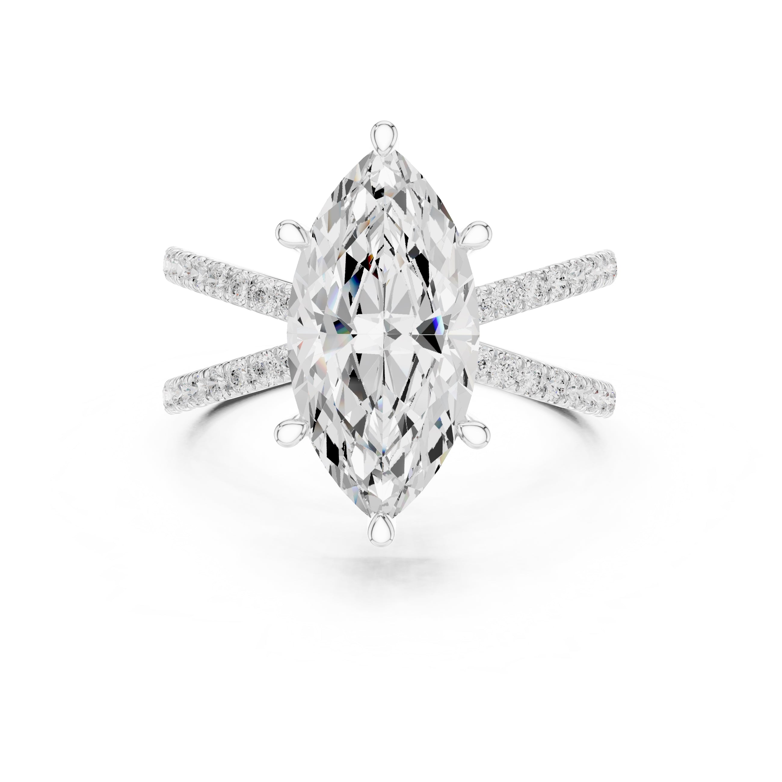 The Entwined Embrace Ring 2.5ct White Gold Marquise