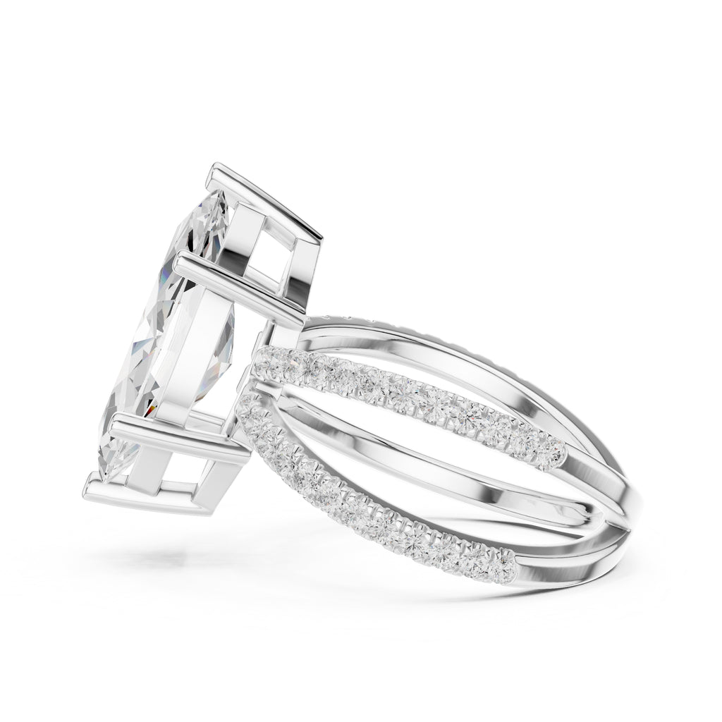 The Entwined Embrace Ring 2.5ct White Gold Marquise
