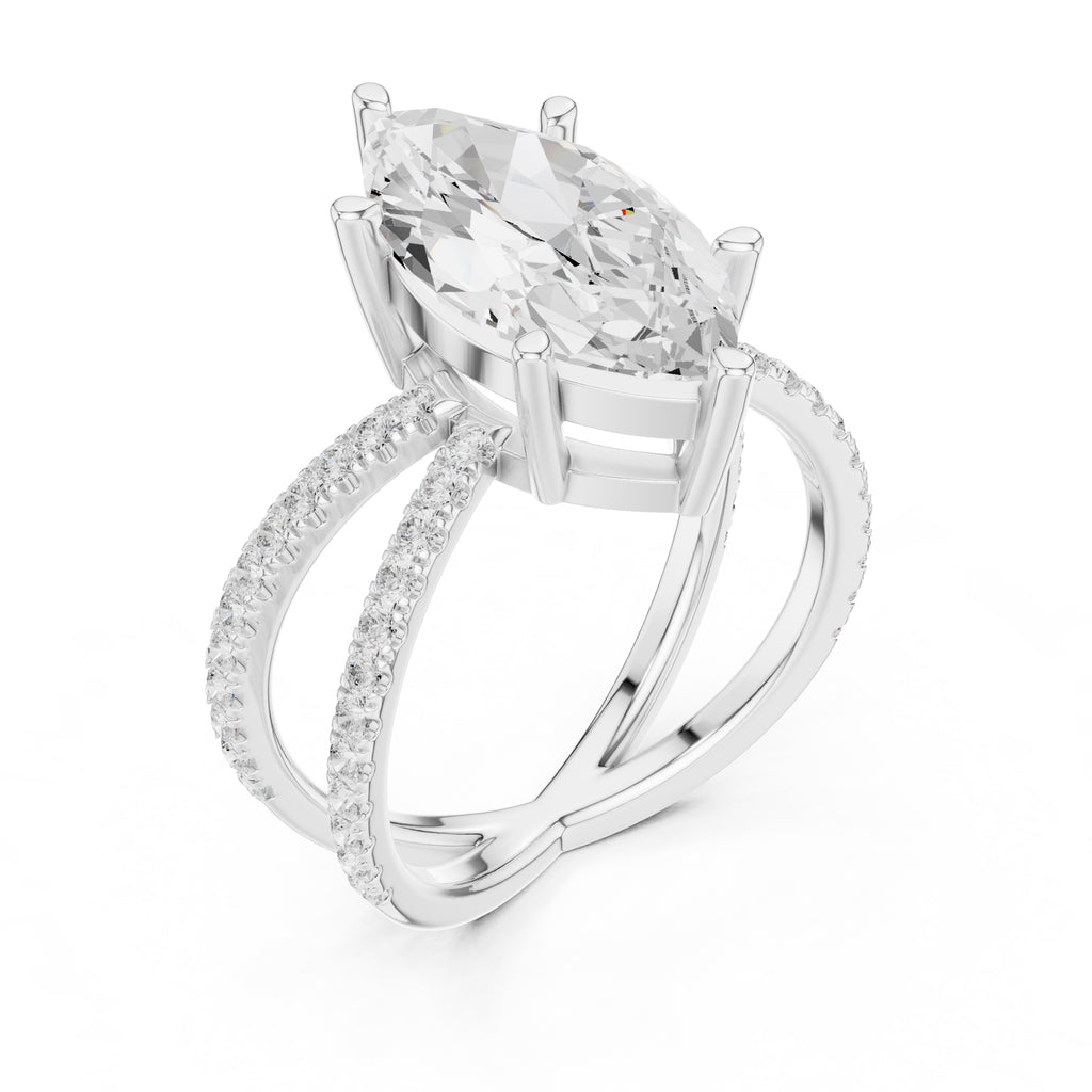 The Entwined Embrace Ring 2.5ct White Gold Marquise