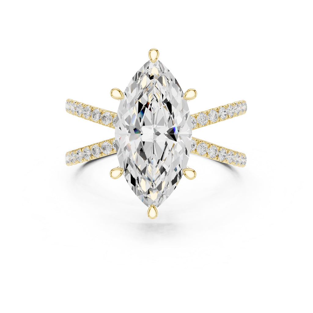 The Entwined Embrace Ring 2.5ct Yellow Gold Marquise