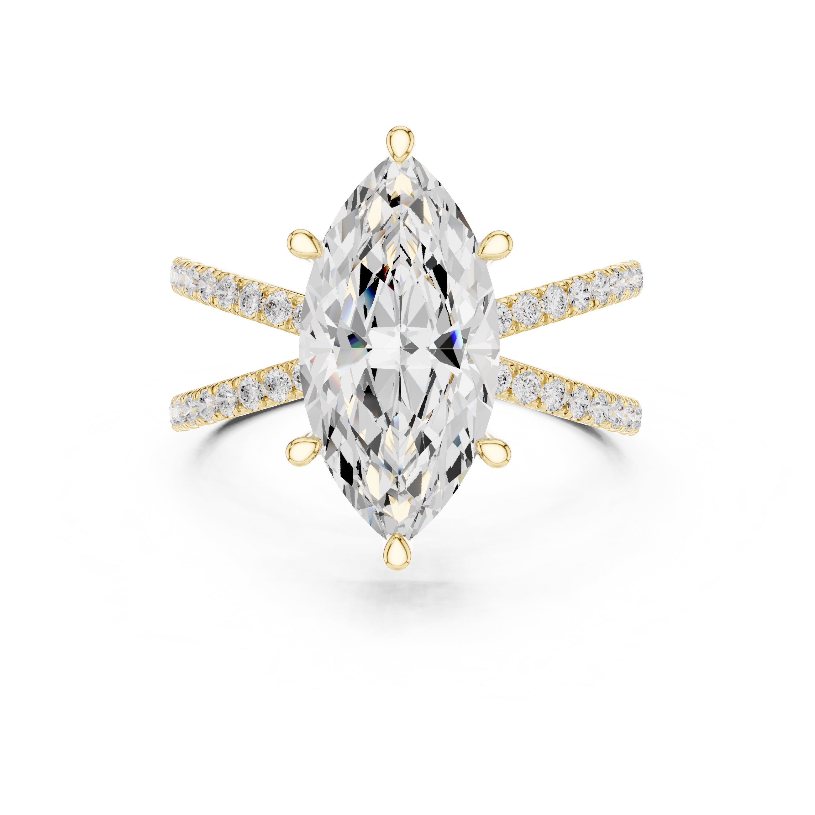 The Entwined Embrace Ring 2.5ct Yellow Gold Marquise