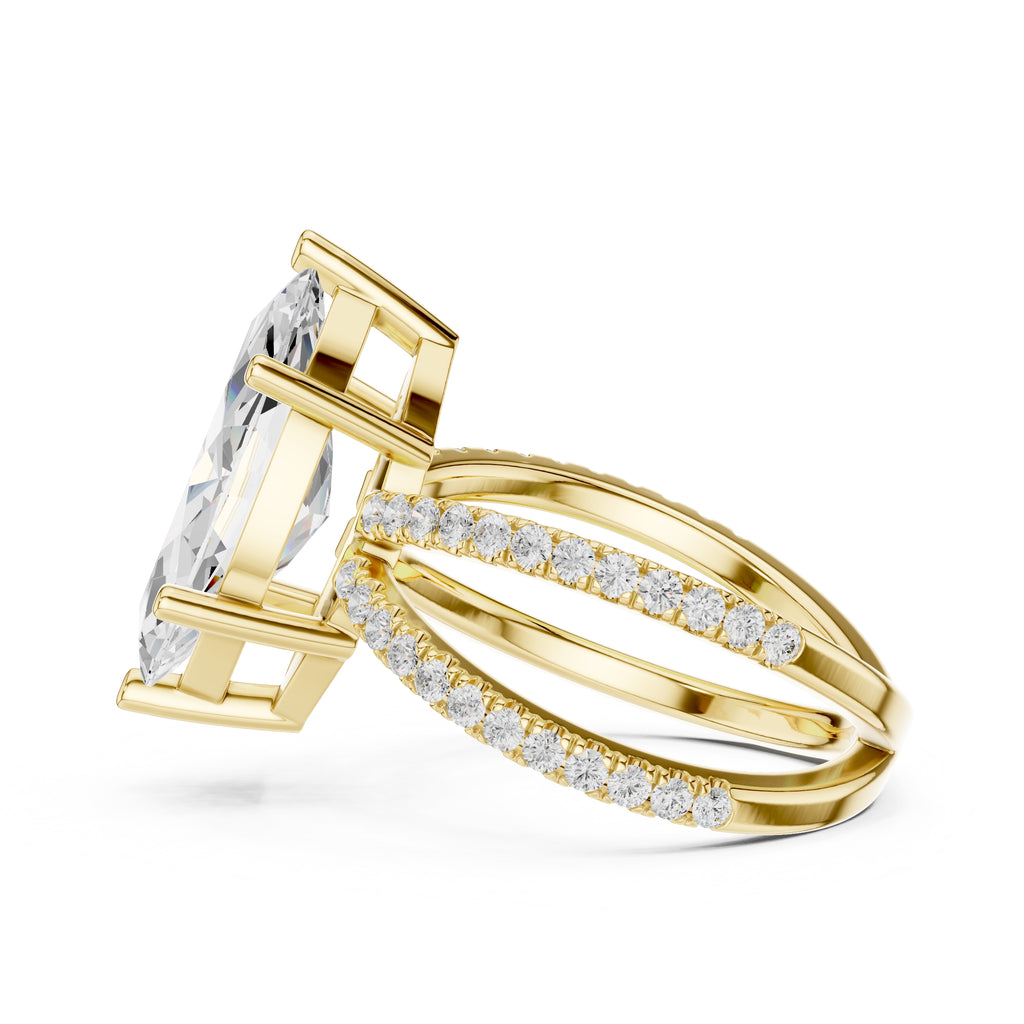 The Entwined Embrace Ring 2.5ct Yellow Gold Marquise