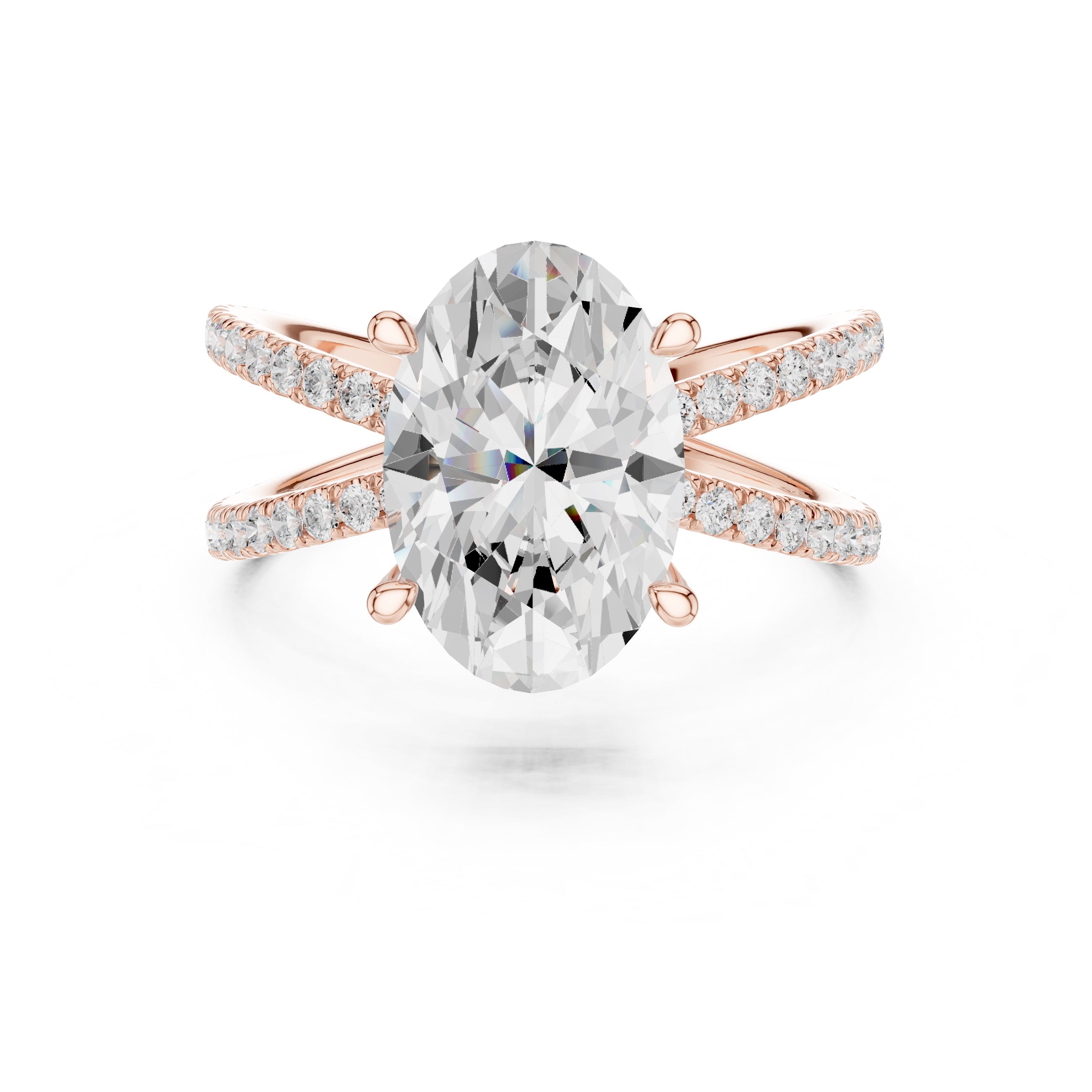 The Entwined Embrace Ring 2.5ct Rose Gold Oval