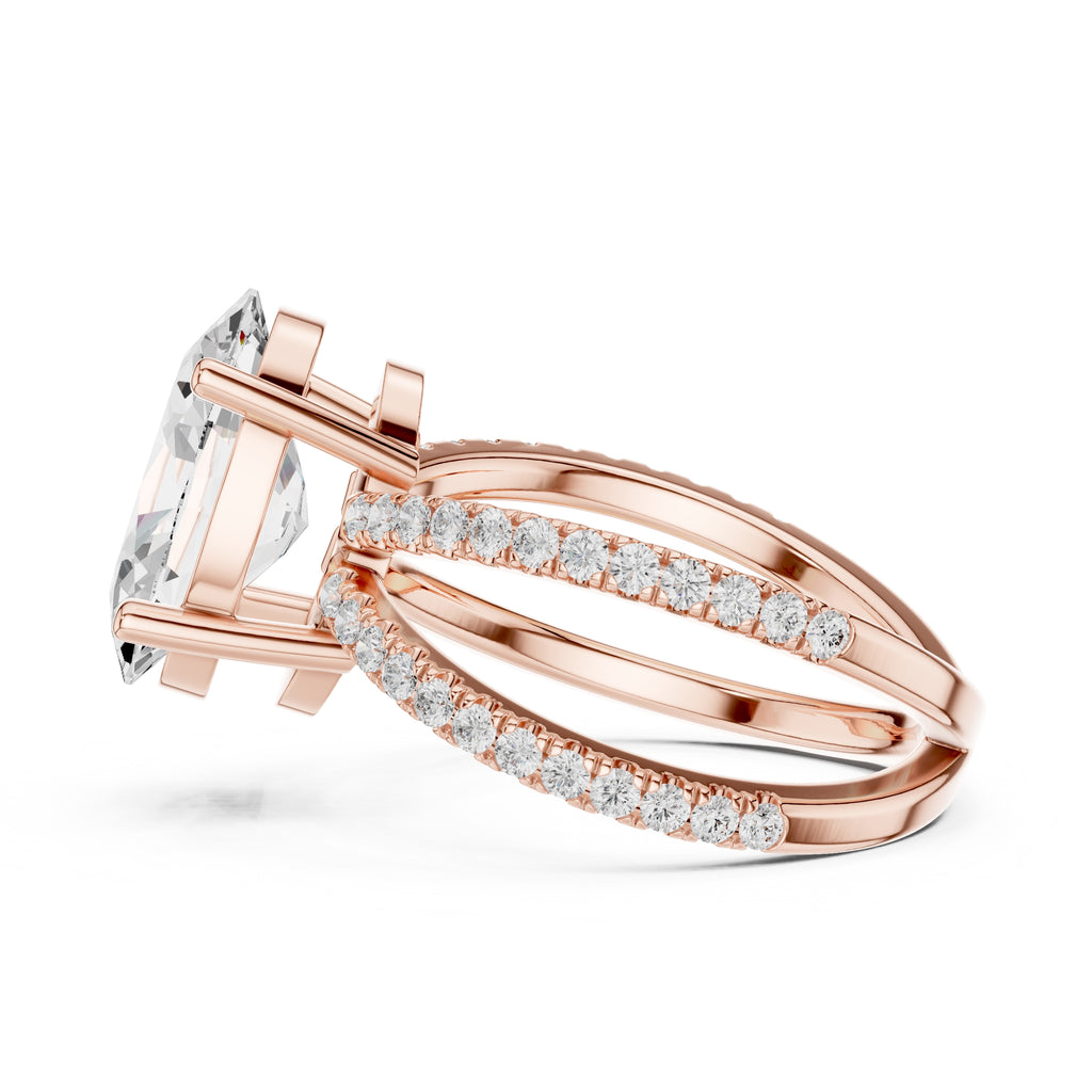 The Entwined Embrace Ring 2.5ct Rose Gold Oval