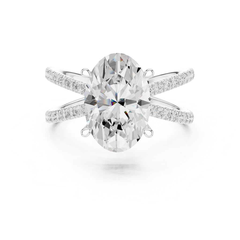 The Entwined Embrace Ring 2.5ct White Gold Oval