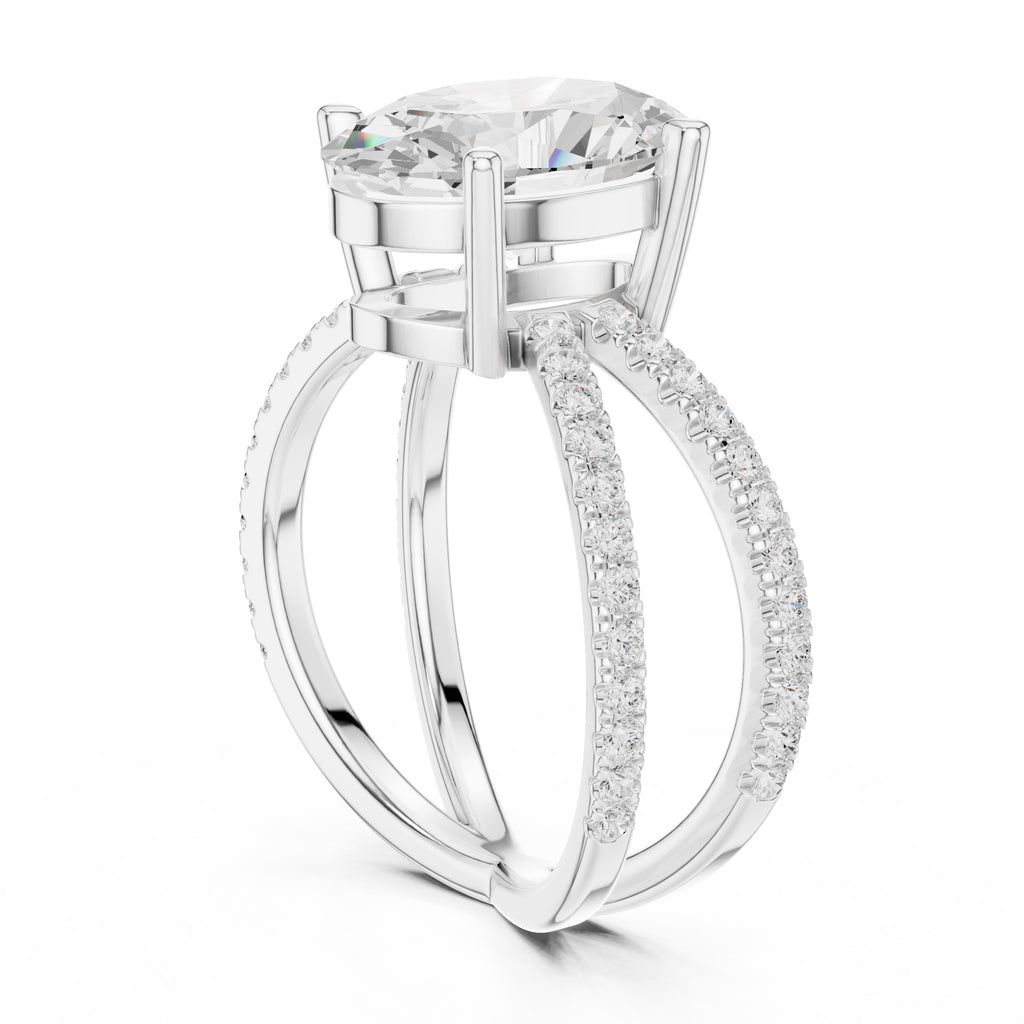 The Entwined Embrace Ring 2.5ct White Gold Oval