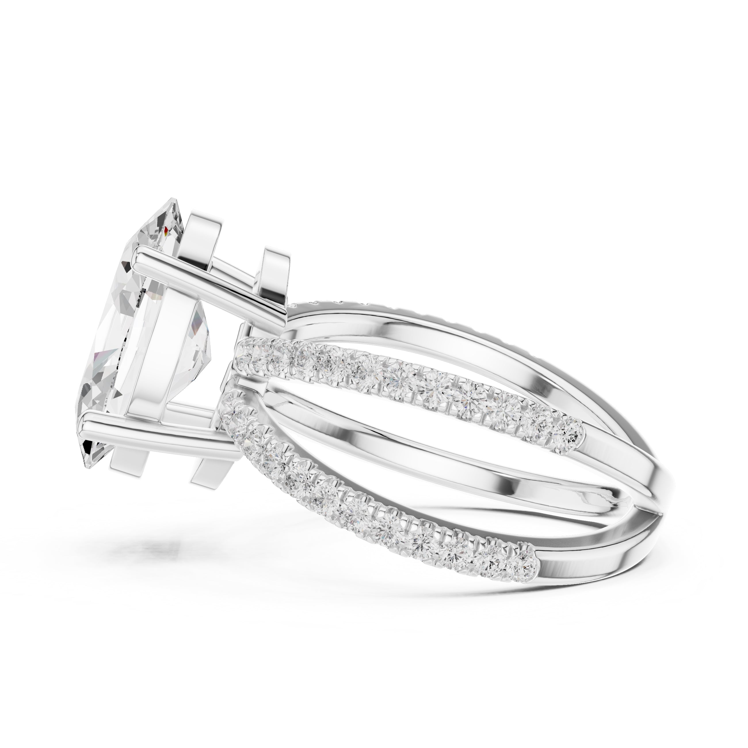 The Entwined Embrace Ring 2.5ct White Gold Oval