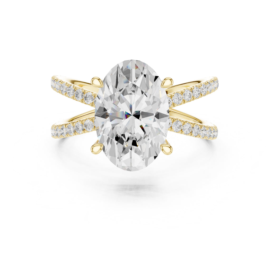 The Entwined Embrace Ring 2.5ct Yellow Gold Oval