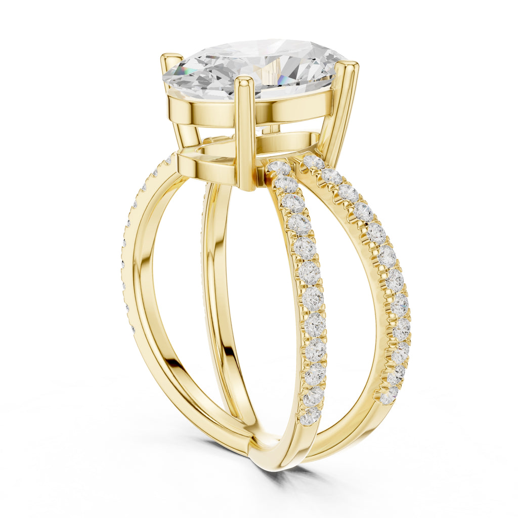The Entwined Embrace Ring 2.5ct Yellow Gold Oval