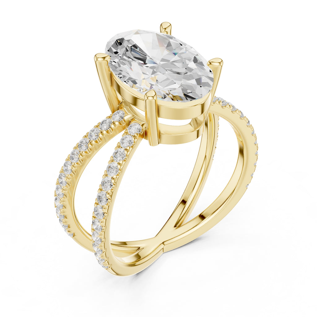 The Entwined Embrace Ring 2.5ct Yellow Gold Oval
