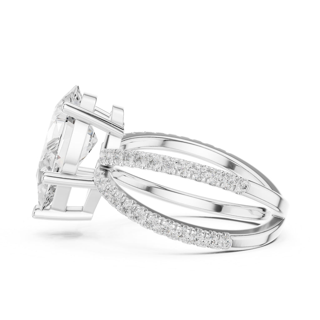 The Entwined Embrace Ring 2.5ct White Gold Pear