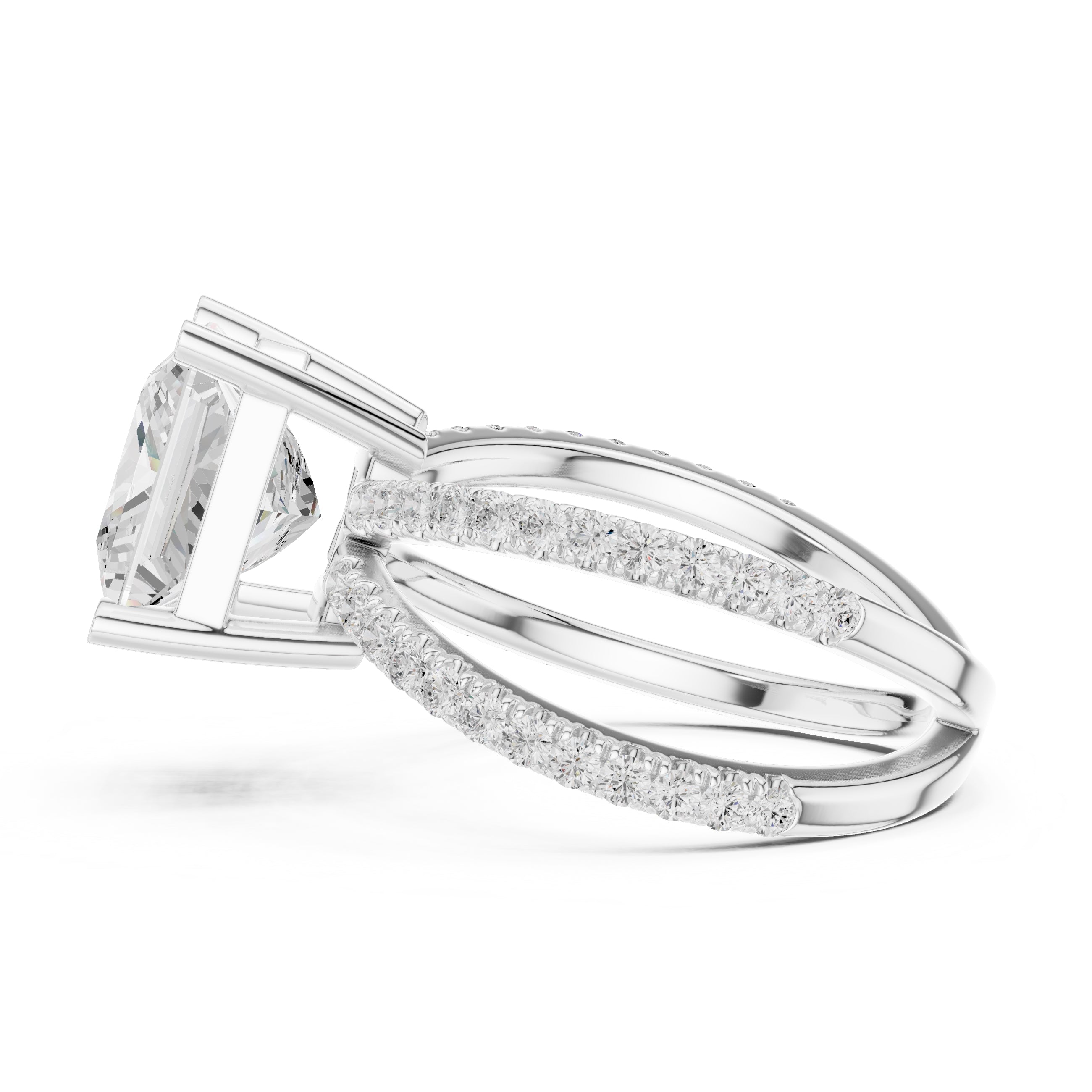 The Entwined Embrace Ring 2.5ct White Gold Princess