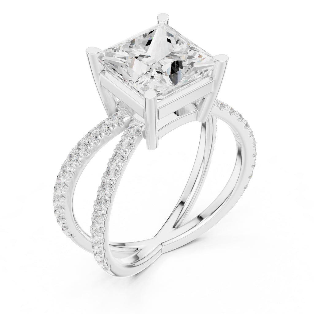 The Entwined Embrace Ring 2.5ct White Gold Princess