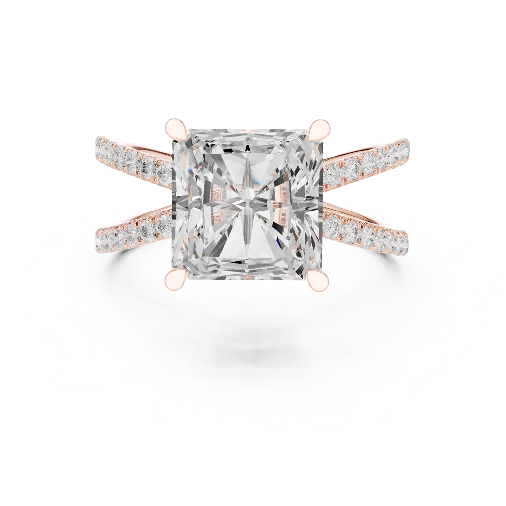 The Entwined Embrace Ring 2.5ct Rose Gold Radiant