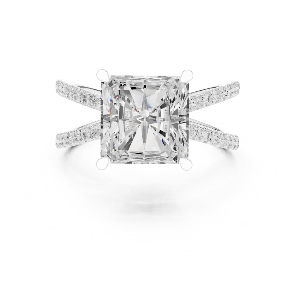 The Entwined Embrace Ring 2.5ct White Gold Radiant