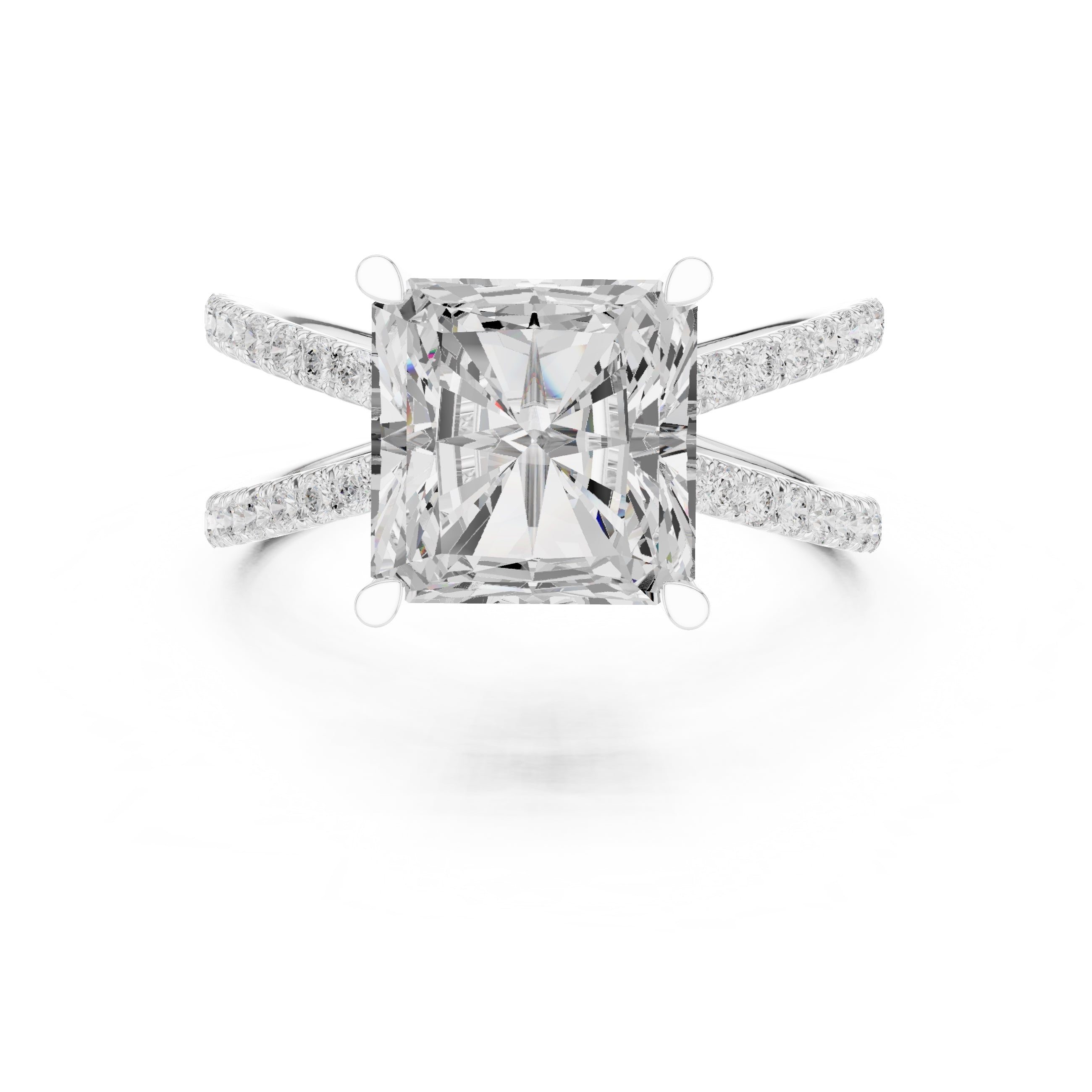 The Entwined Embrace Ring 2.5ct White Gold Radiant