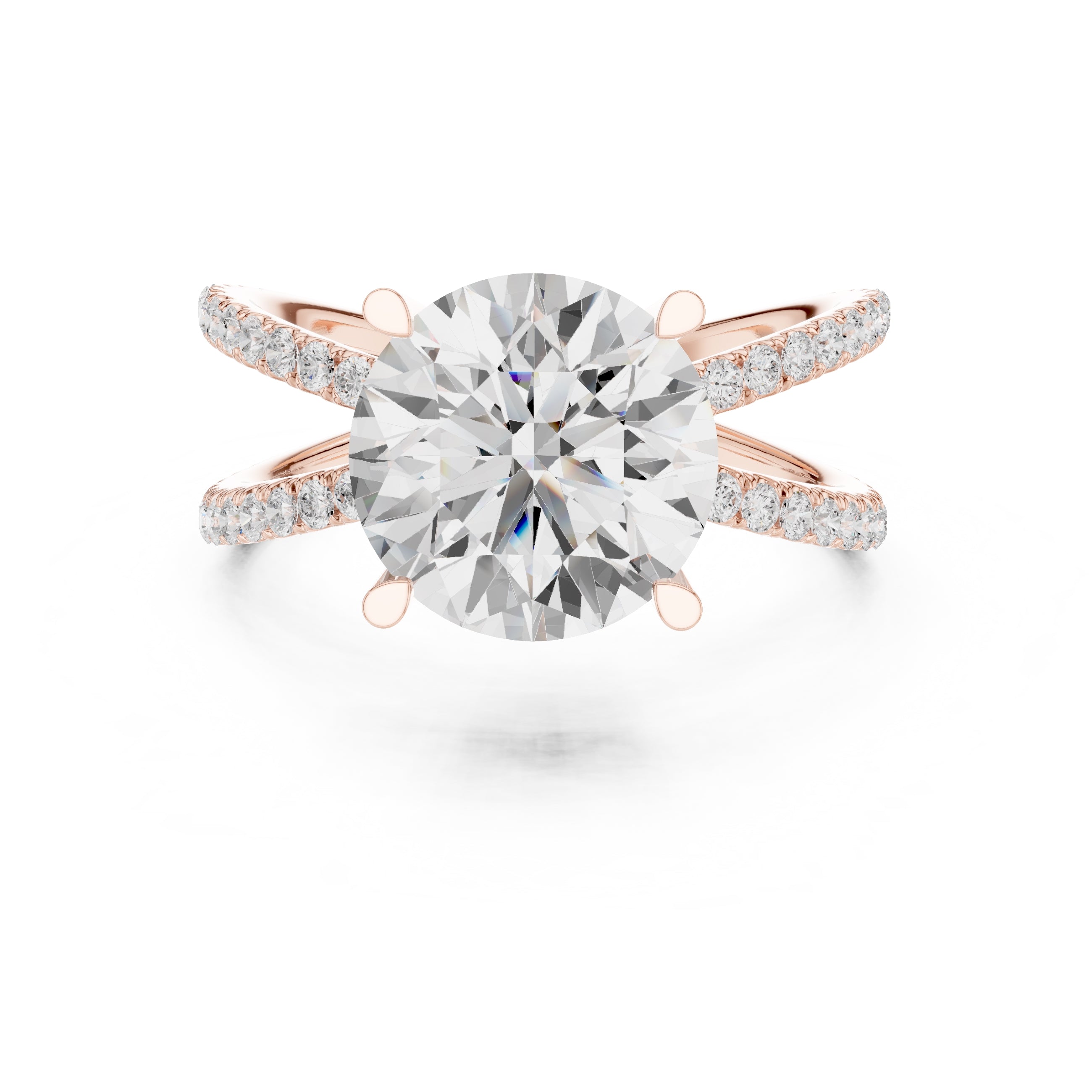 The Entwined Embrace Ring 2.5ct Rose Gold Round